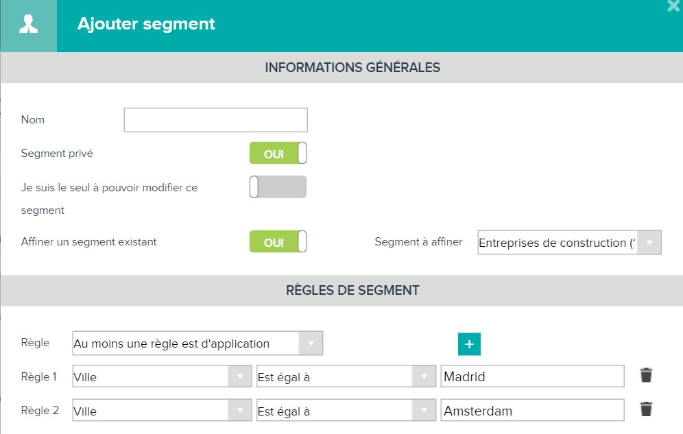 Ajouter un Segment dans Teamleader