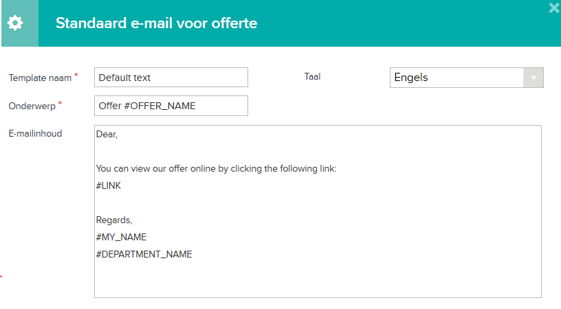 E-mailtemplates: offertes