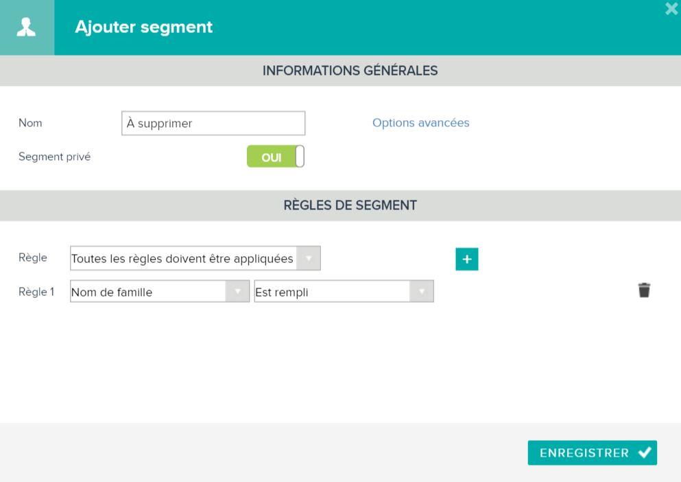 Segment pour supprimer d'un seul coup sur Teamleader