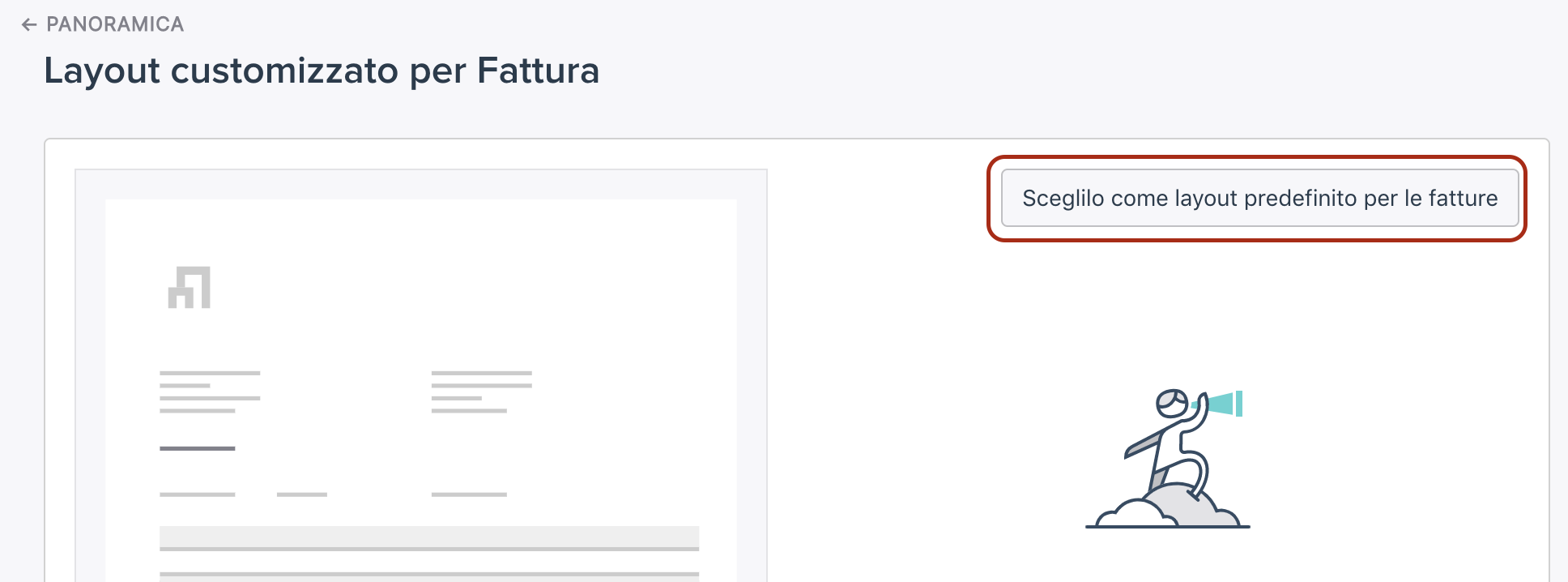Sceglilo come layout predefinito per le fatture