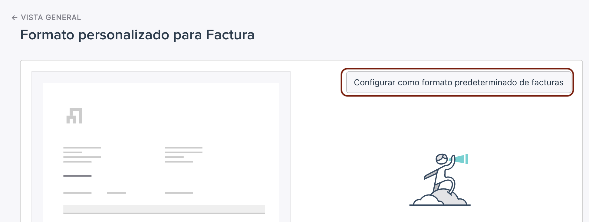 Configurar como formato predeterminando de facturas
