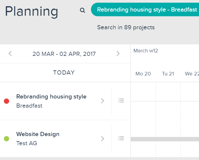 Project planning button