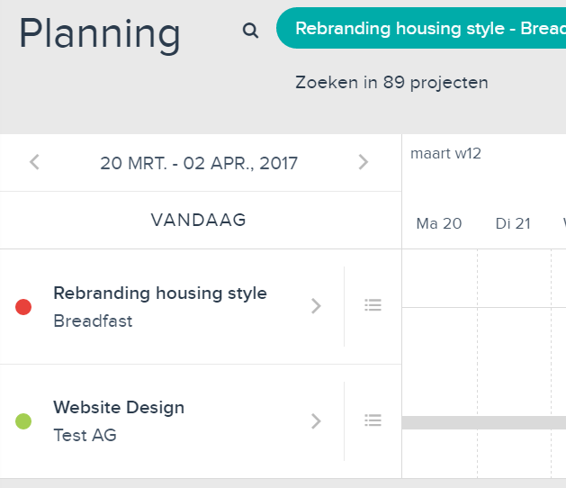 Projectplanning bolletjes