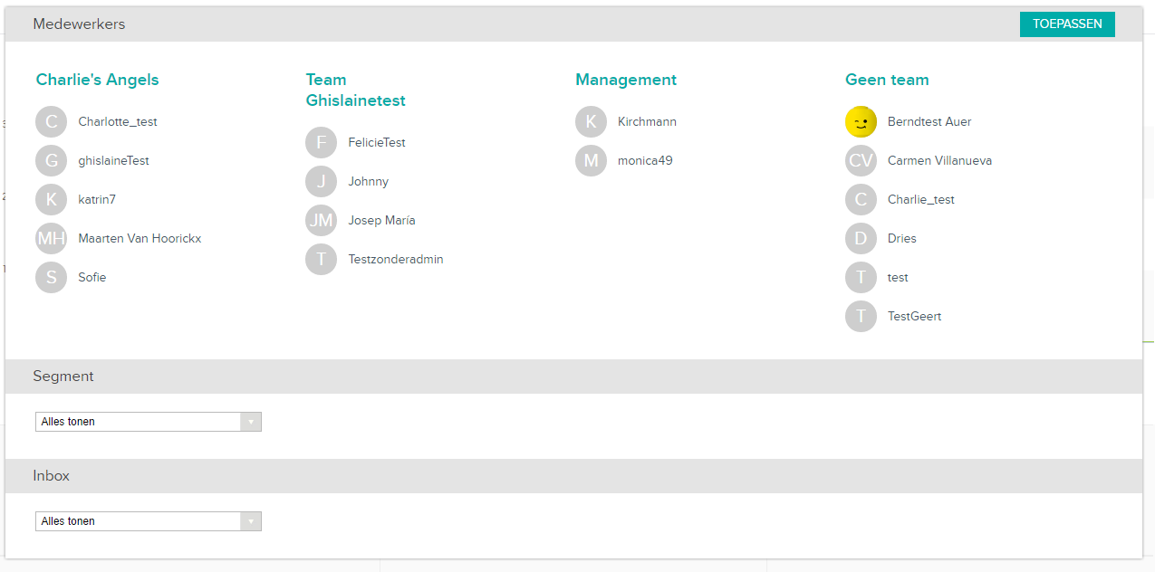 ticketstatistieken - parameters instellen