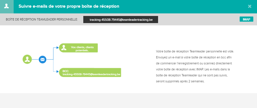 Suivre les emails dans votre boite de reception dans Teamelader